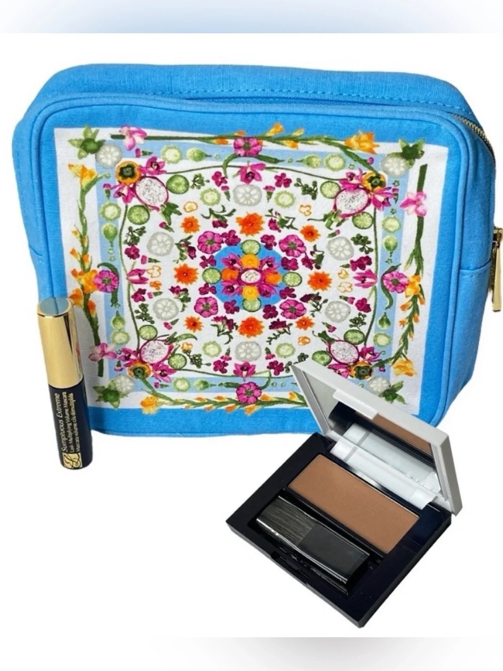 Estee Lauder Bronze Goddess 02 Medium Powder Bronzer Sumptuous Mascara & Bag Set